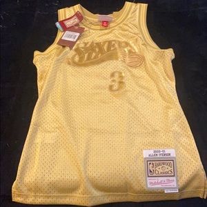 Allen Iverson Gold Mitchell & Ness Jersey